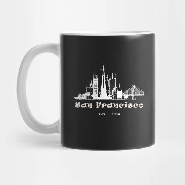 San Francisco shirt With GPS Coordinates by DimDom